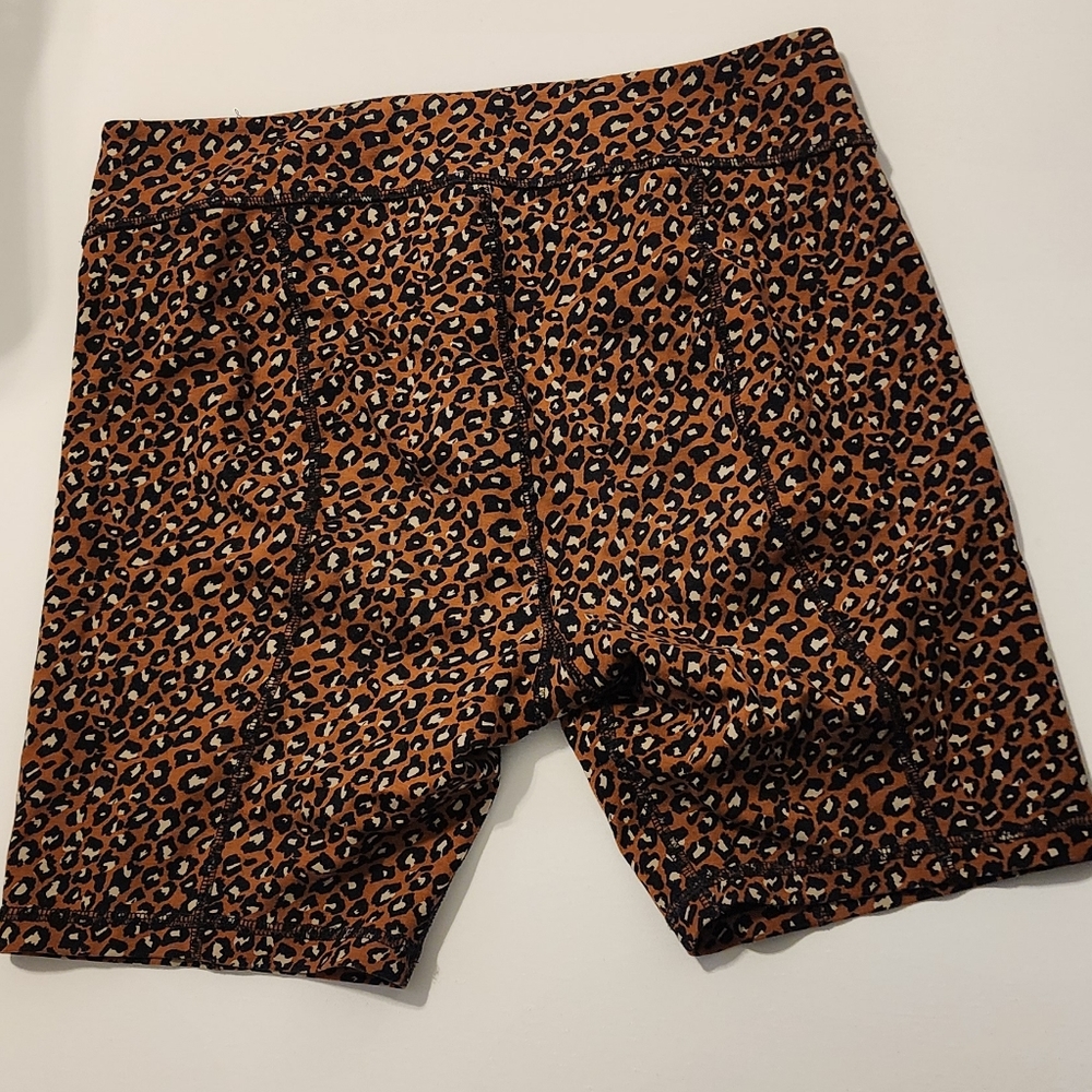 Free people leopard bike shorts